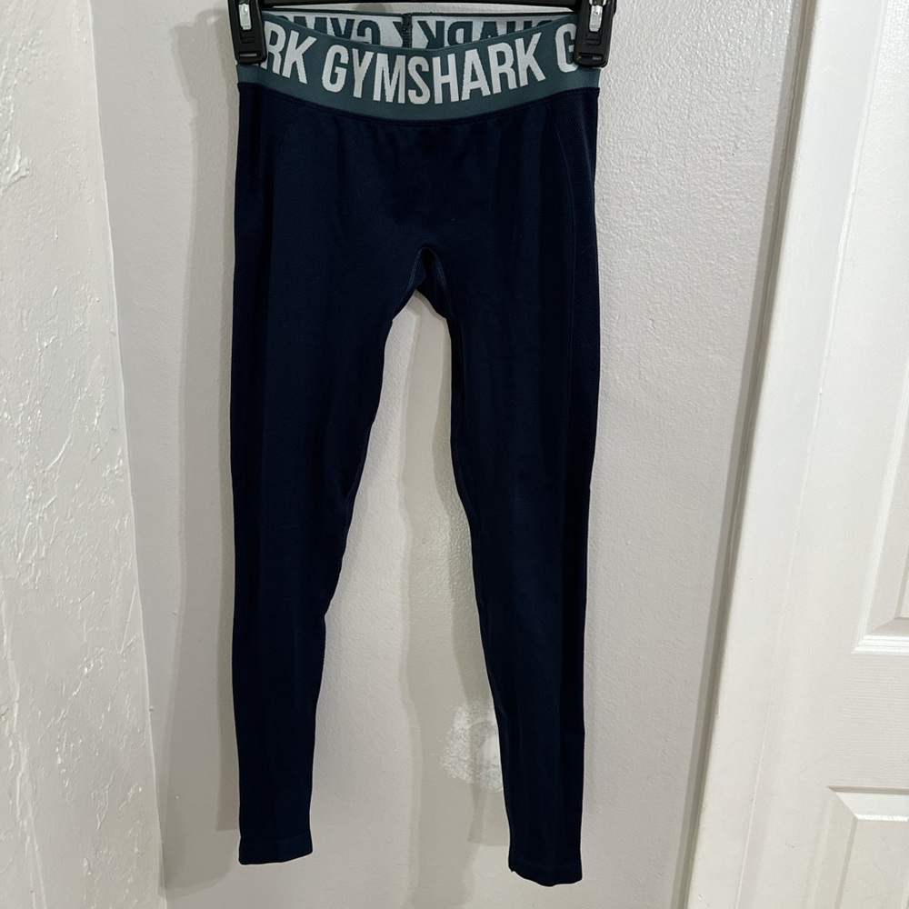 Gymshark Blue Leggings with Wide Waistband